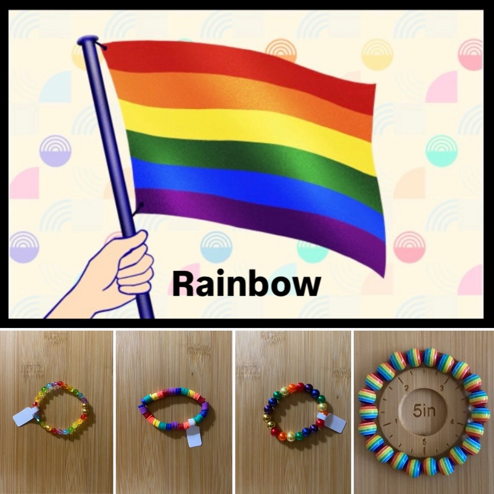 Handmade Made-to-Order Rainbow Bead Bracelet for Kids